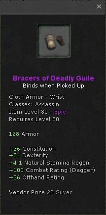 Wrists: Bracers of Deadly Guile
