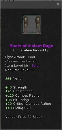 Feet: Boots of Violent Rage