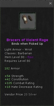 Wrists: Bracers of Violent Rage