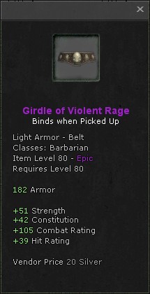 Belt: Girdle of Violent Rage