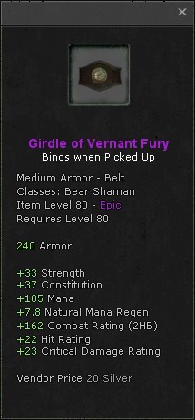 Belt: Girdle of Vernant Fury