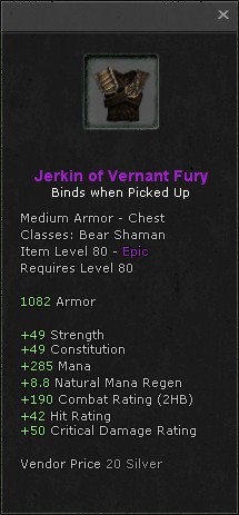 Chest: Jerkin of Vernant Fury