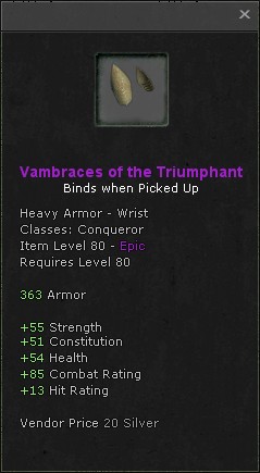 Wrists: Vambraces of the Triumphant