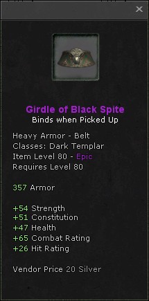Belt: Girdle of Black Spite
