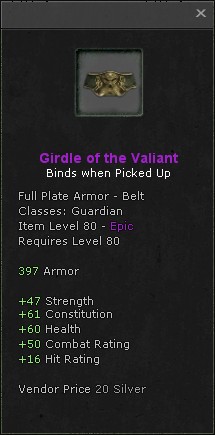 Belt: Girdle of the Valiant