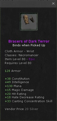 Wrists: Bracers of Dark Terror