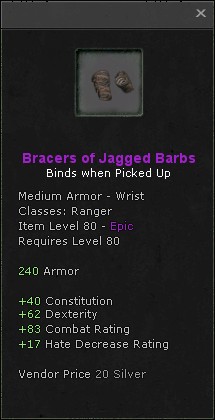 Wrists: Bracers of Jagged Barbs