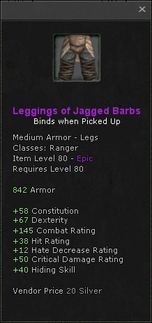Legs: Leggings of Jagged Barbs