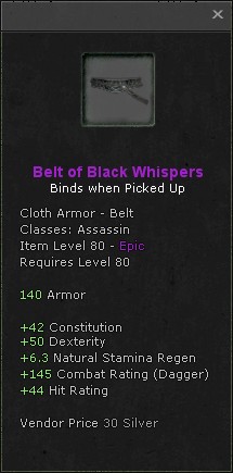 Belt: Belt Of Black Whispers
