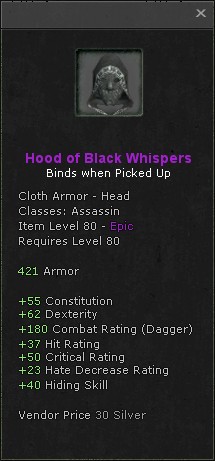 Head: Hood Of Black Whispers