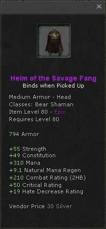 Head: Helm of the Savage Fang