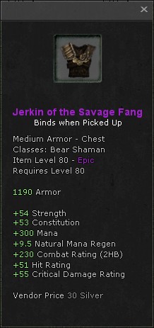 Chest: Jerkin of the Savage Fang