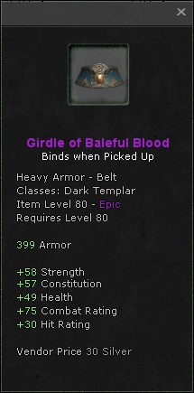 Belt: Girdle of Baleful Blood
