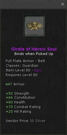 Belt: Girdle of Heroic Soul