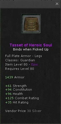 Legs: Tasset of Heroic Soul