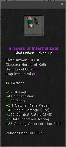 Wrists: Bracers of Infernal Zeal