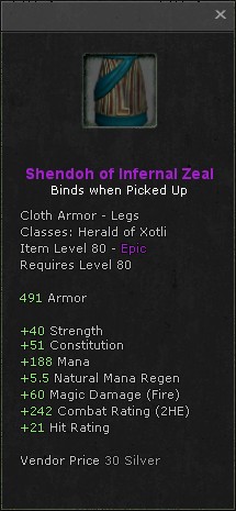Legs: Shendoh of Infernal Zeal