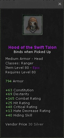 Head: Hood of the Swift Talon