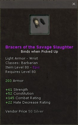 Wrists: Bracers of the Savage Slaughter