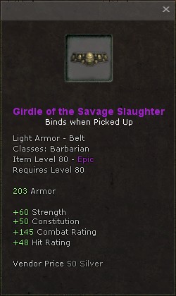 Belt: Girdle of the Savage Slaughter