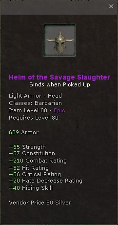 Head: Helm of the Savage Slaughter