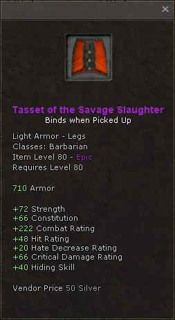 Legs: Tasset of the Savage Slaughter