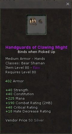 Hands: Handguards of Clawing Might