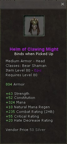 Head: Helm of Clawing Might