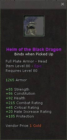 Head: Helm of the Black Dragon