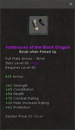 Wrists: Vambraces of the Black Dragon