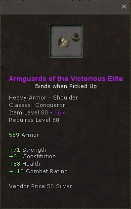 Shoulders: Armguards of the Victorious Elite