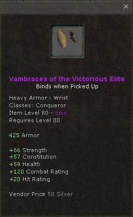 Wrists: Vambraces of the Victorious Elite