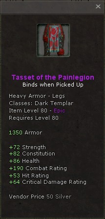Legs: Tasset of the Painlegion