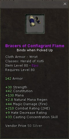 Wrists: Bracers of Conflagrant Flame