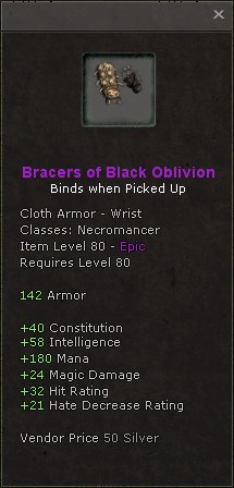 Wrists: Bracers of Black Oblivion
