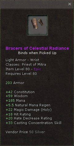 Wrists: Bracers of Celestial Radiance