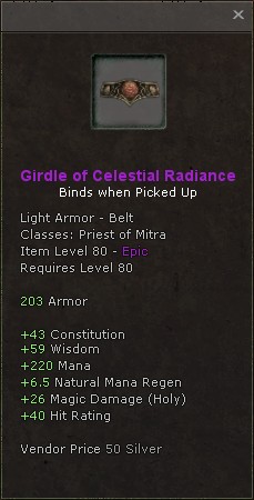 Belt: Girdle of Celestial Radiance