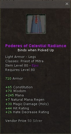Legs: Poderes of Celestial Radiance